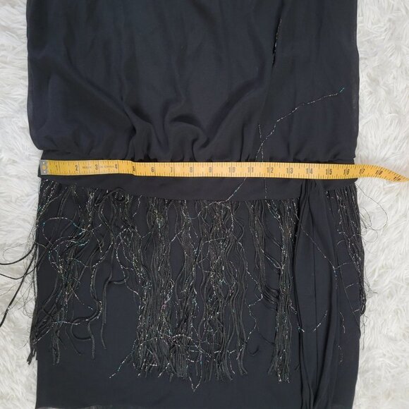 TD4 Flapper Style 70s Style Black Dress - Picture 6 of 7